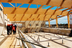 Visite du chantier de la piscine du sud