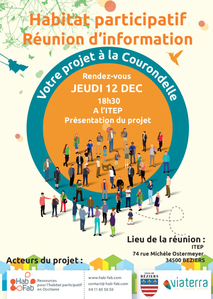 Affiche A5 Reunion Projet Courondelle Un projet d'habitat participatif à la Courondelle