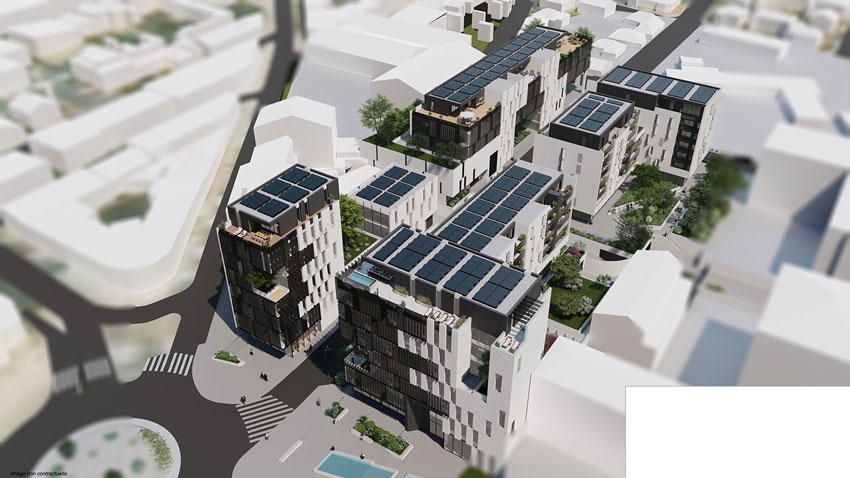 Le diadème : logements, bureaux & commerces A l’architecture contemporaine, le Diadème se compose de 4 immeubles, surplombant l’avenue Wilson et la rue Feynes : L’onyx (32 appartements), l’Opale (52 appartements), le Jade et l’Agathe. Diademe Web 1