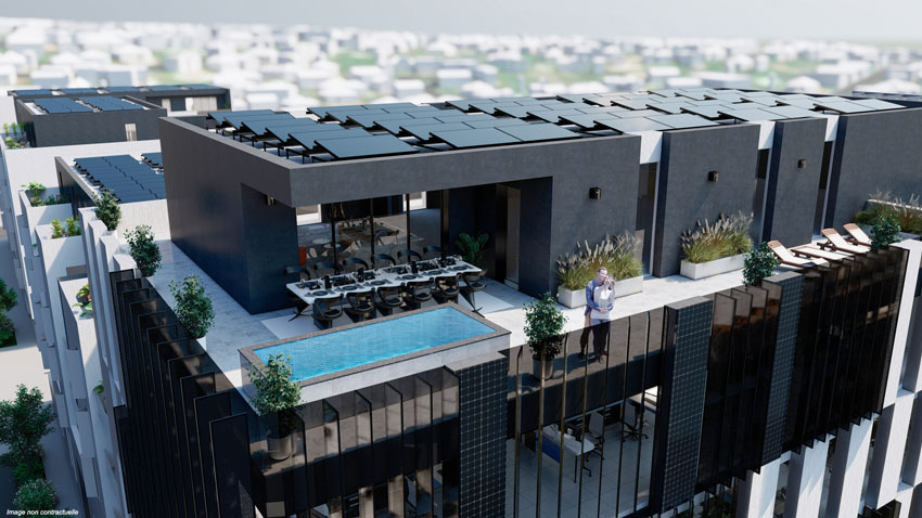 Le diadème : logements, bureaux & commerces A l’architecture contemporaine, le Diadème se compose de 4 immeubles, surplombant l’avenue Wilson et la rue Feynes : L’onyx (32 appartements), l’Opale (52 appartements), le Jade et l’Agathe. Diademe Web 4