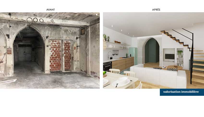 Bien à réhabiliter - 28 impasse Pompon à Béziers En plein cœur du centre historique, maison de ville en R+3 d'une superficie habitable d'environ 173 m², à réhabiliter entièrement en vue d'un projet de maison de ville, couplée à un atelier ou un projet de réalisation de 2 logements. Importants travaux à prévoir. beziers-28-impasse-pompon-bas-5